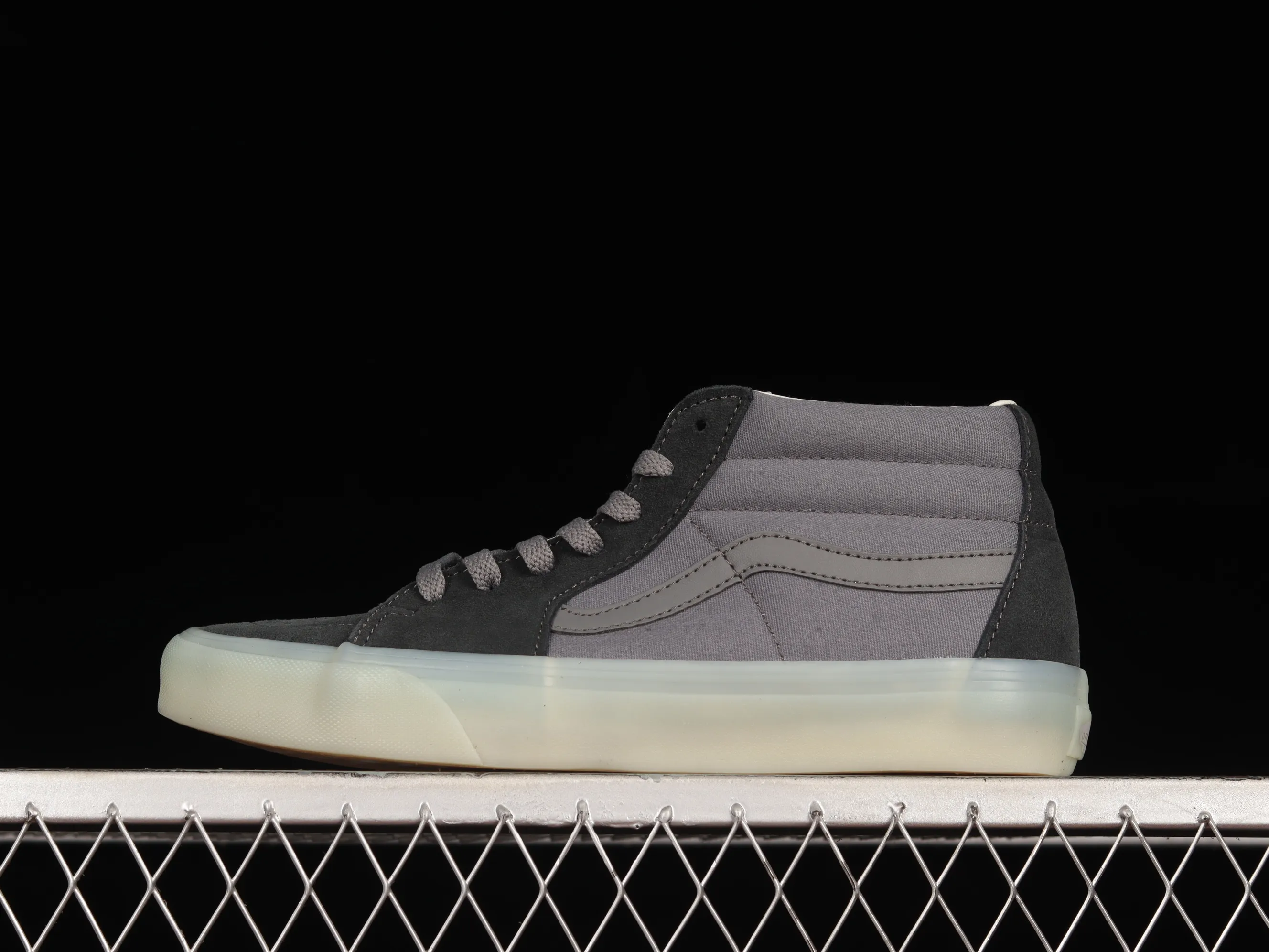 All categories Vans Vans series Vans Mid Vans China Vans Sk8-Mid official new cool transparent jelly glass glue gray black Chinese sneakers VN0A3WM3ABD